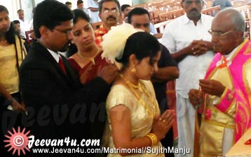 Sujith Manju Wedding at Church Ponkunnam